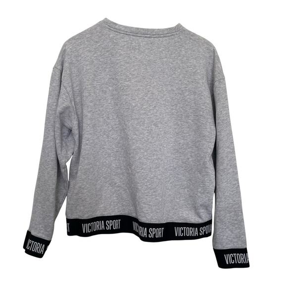 Victoria’s Secret Sport Sweatshirt Gray Logo Long Sleeve Y2K Sporty Size Medium - Picture 2 of 5